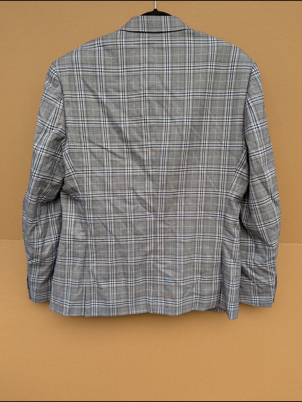 Bar III Men's Slim Fit Gray Blue Plaid Two-Button Blazer Suit Jacket 44R Classic - Picture 2 of 10